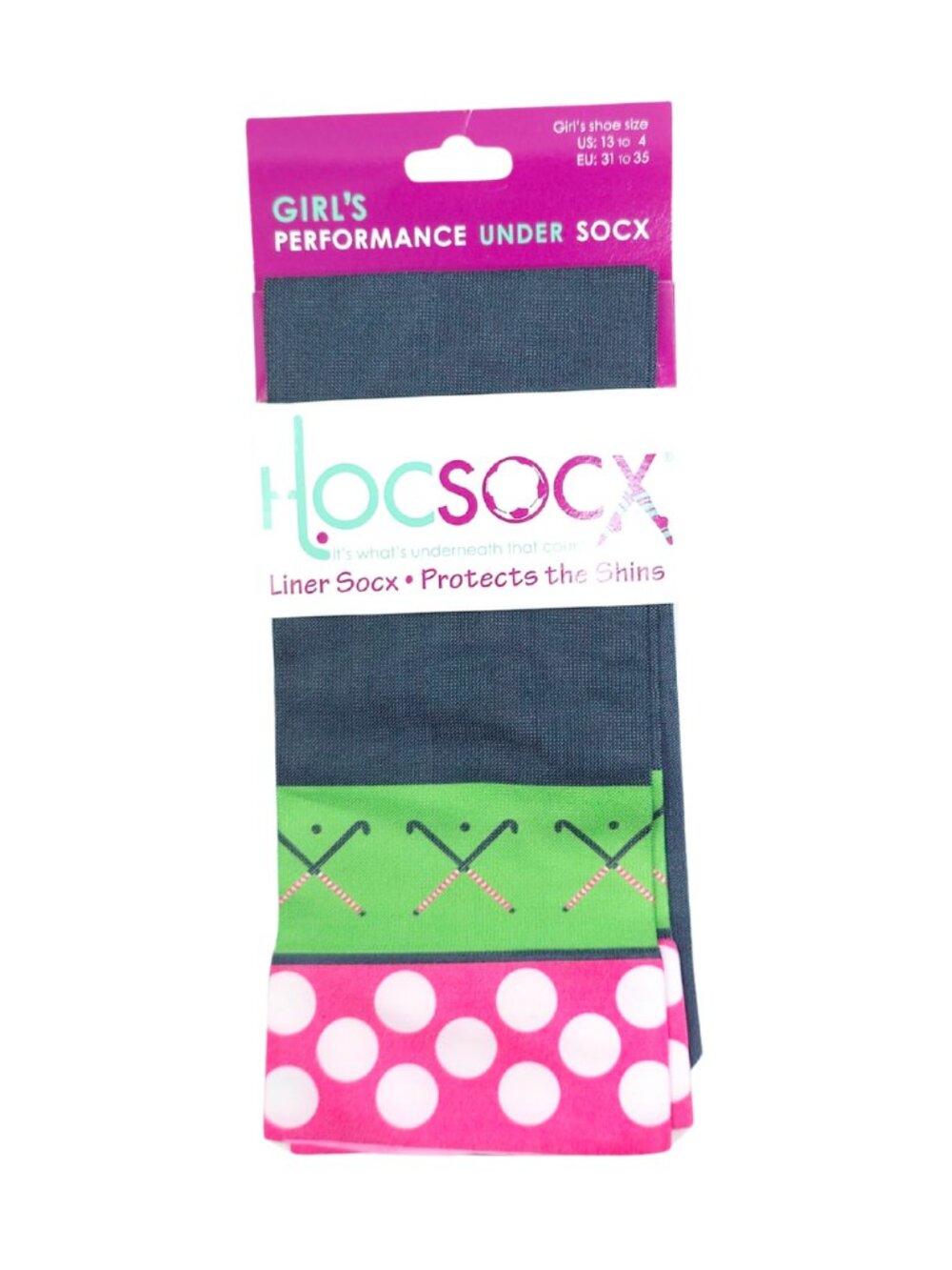 Hocsocx Girls' Athletic Performance Liner / Under Socks - Winter Christmas Print